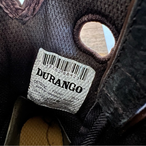 Durango® Lil' Rebel Pro™ Little Kid's Brown Western Boot Size 10M - Picture 10 of 11